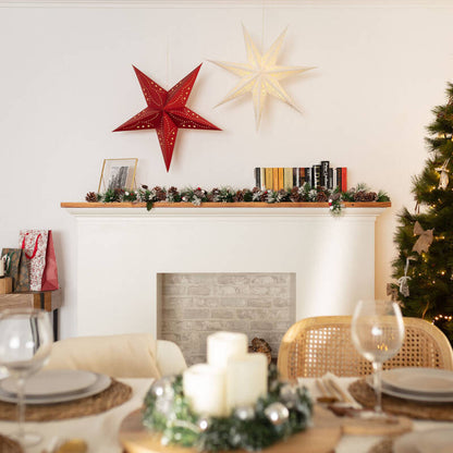 LED-Stär aus Pabeier 60 cm | rout | 15 LED