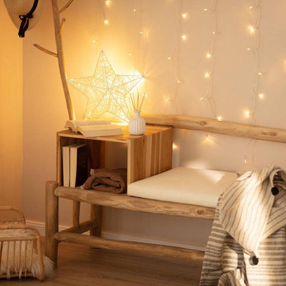 LED ster van natuurvezel 42 cm