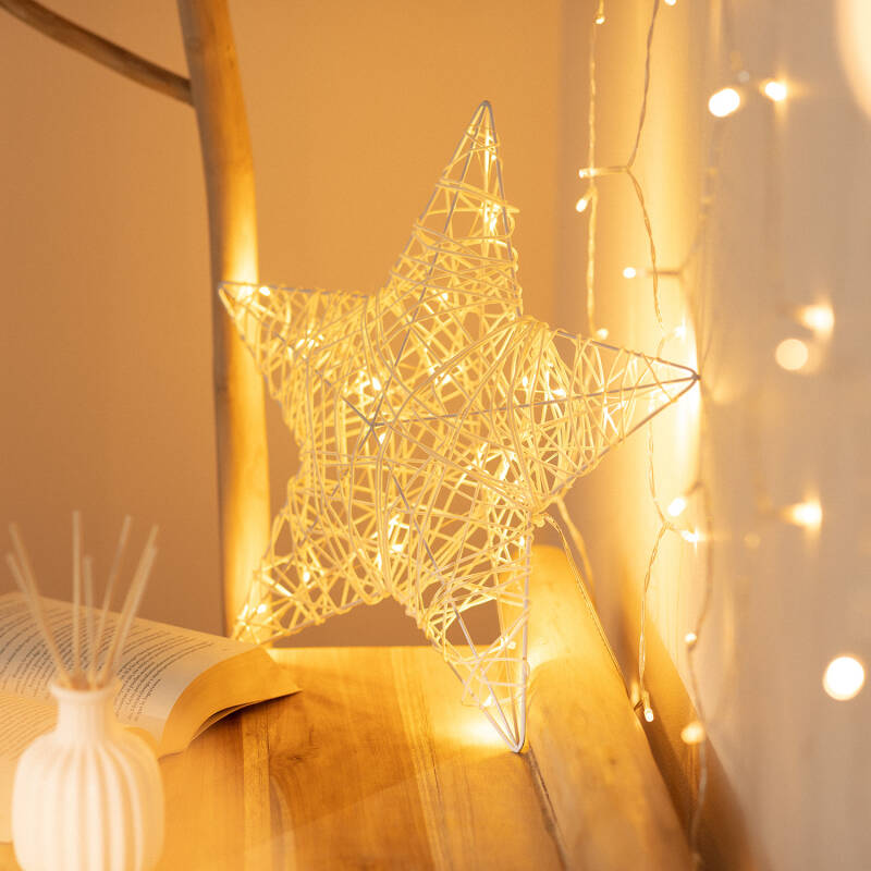 LED ster van natuurvezel 42 cm | 20 LED