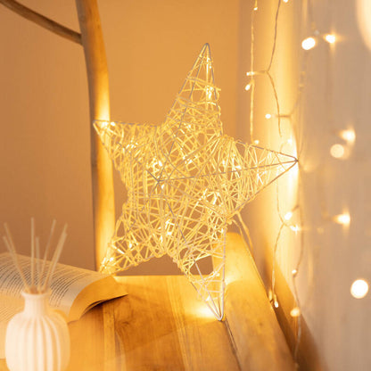 LED ster van natuurvezel 42 cm | 20 LED
