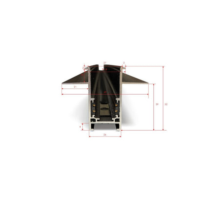 ALFA Magnetic 48V | Rail TM52 | inbouw gips (2 lagen) | 1 m, 1,5 m of 2 m | wit of zwart