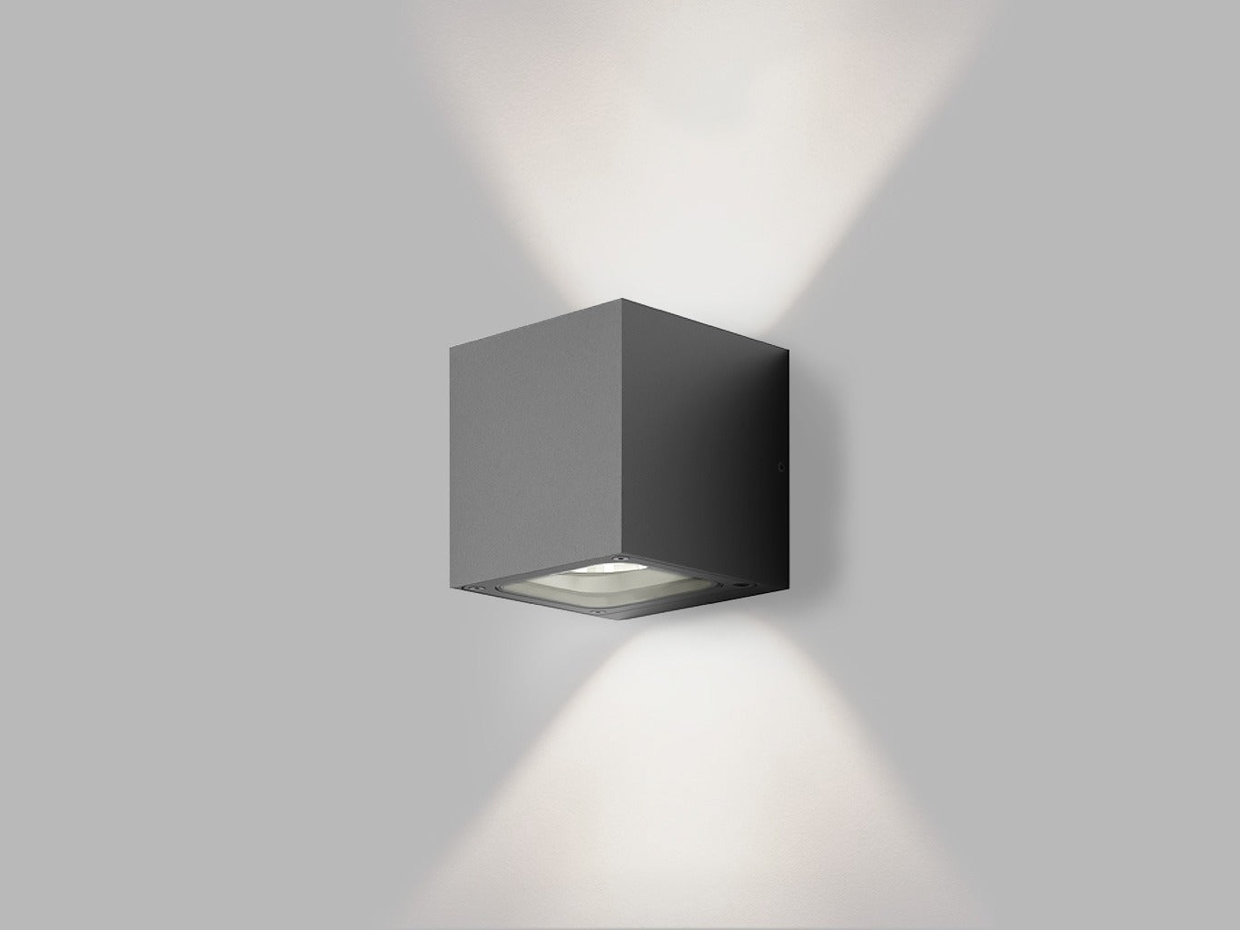 LED2 TOMY 2 antraciet up & down kubus buitenwandlamp IP65