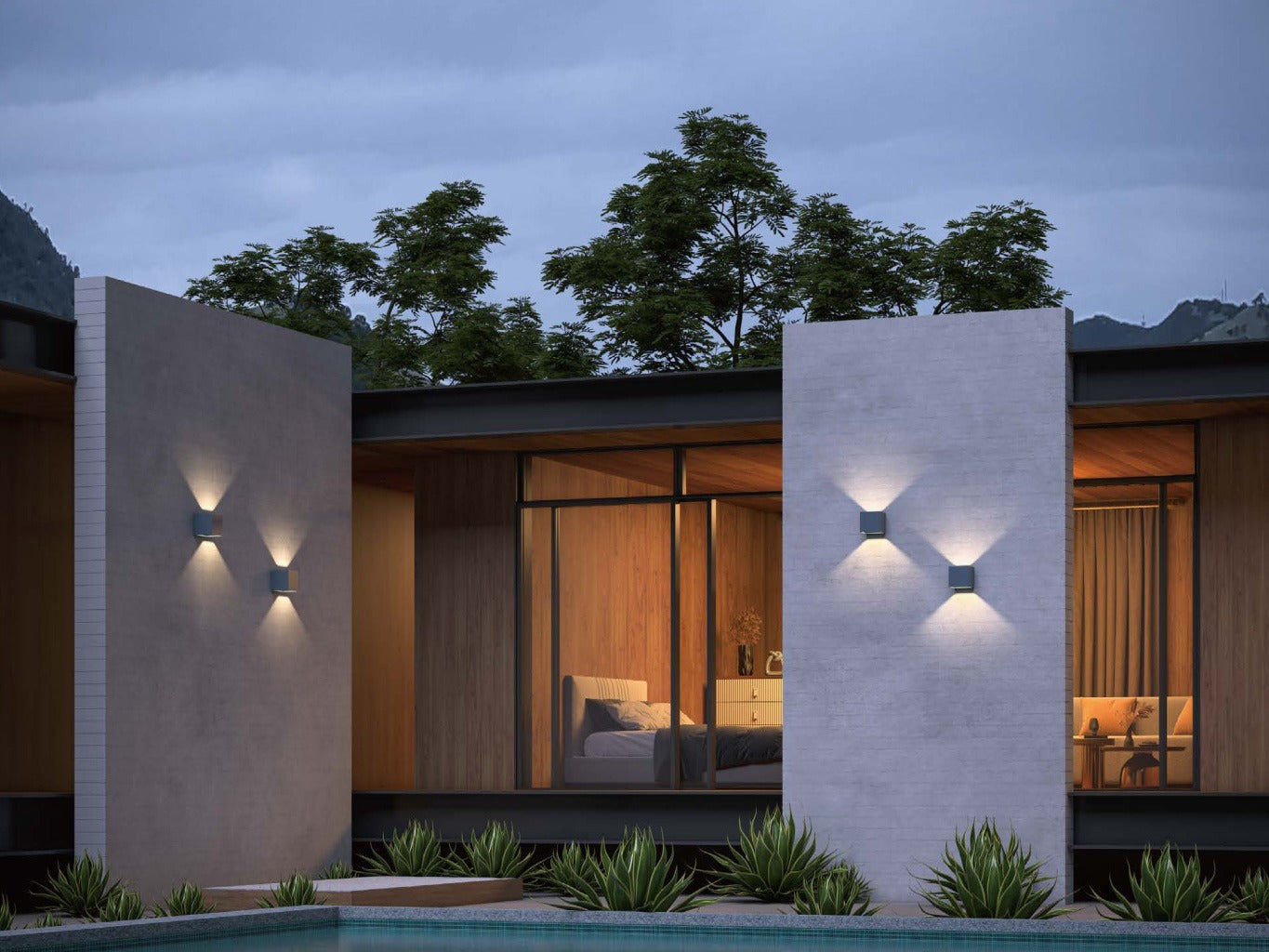 LED2 TOMY 2 wandlamp toepassing up & down gevel